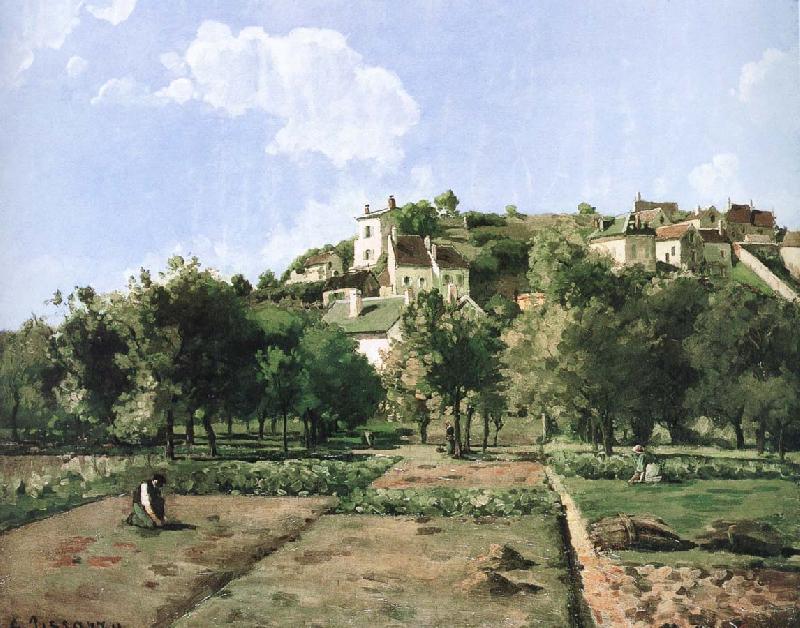 Camille Pissarro Pang plans Schwarz, secret garden homes oil painting image